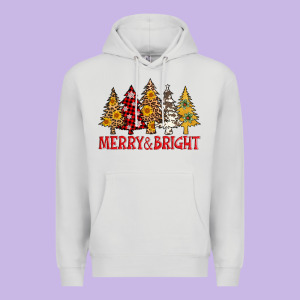 Merry And Bright Leopard Christmas Trees Premium Hoodie Designed By Adodesignshop