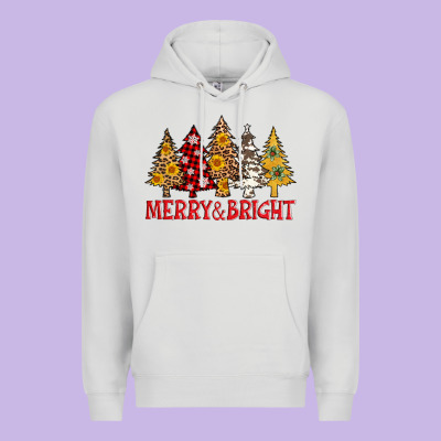 Merry And Bright Leopard Christmas Trees Premium Hoodie Designed By Adodesignshop