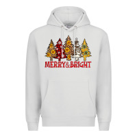 Dove Grey merry and bright leopard christmas trees Premium Hoodie - AdoDesignShop