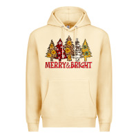 Pina Colada merry and bright leopard christmas trees Premium Hoodie - AdoDesignShop