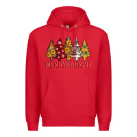 Red merry and bright leopard christmas trees Premium Hoodie - AdoDesignShop