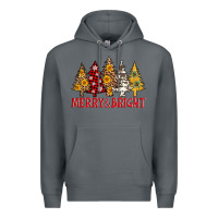 Rock merry and bright leopard christmas trees Premium Hoodie - AdoDesignShop