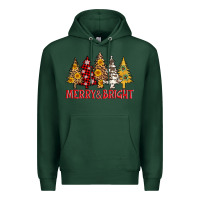 Sports Green merry and bright leopard christmas trees Premium Hoodie - AdoDesignShop