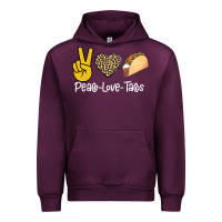 Mauve Wine Peace Love Tacos Urban Hoodie - Bettercallsaul