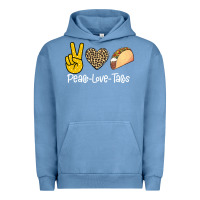 Pigment Pebble Blue Peace Love Tacos Urban Hoodie - Bettercallsaul