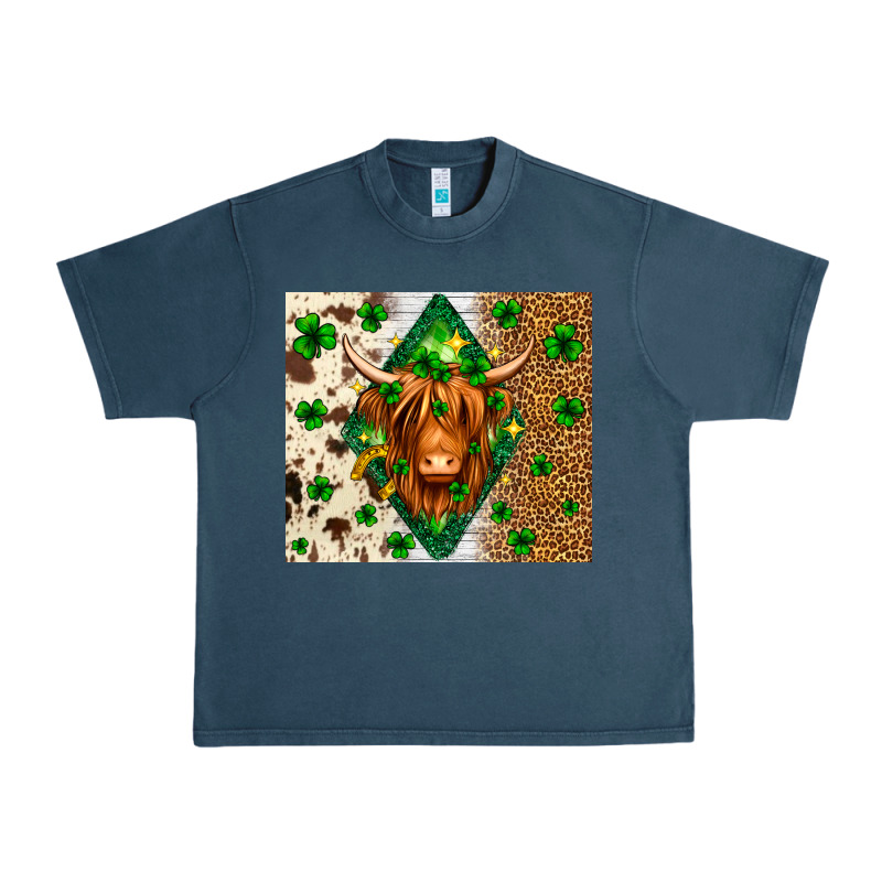 St. Patrick's Day Highland Cow Urban Heavy Tee by Neo Western | Teevron