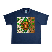 Navy St. Patrick's Day Highland cow Urban Heavy Tee - Neo Western