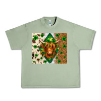 Oil Green St. Patrick's Day Highland cow Urban Heavy Tee - Neo Western
