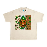Sandshell St. Patrick's Day Highland cow Urban Heavy Tee - Neo Western