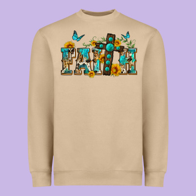 Western Faith Heavyweight Sweatshirt Designed By Zillion Design Studio
