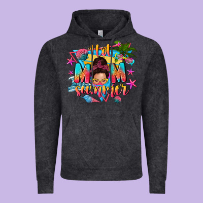 Hot Mom Summer With Messy Bun Vintage Hoodie Designed By Texasbilliewilder