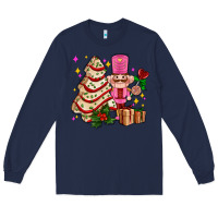 Navy christmas tree cake and nutcracker with gifts ado Long Sleeve Tee - AdoDesignShop