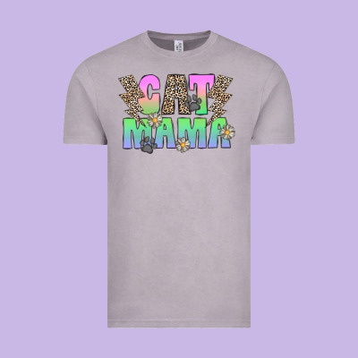 Cat Mama Vintage Tee Designed By Cowhidedigitalart