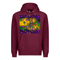 Burgundy mardi gras street lights Premium Hoodie - LillyAllenDesigns