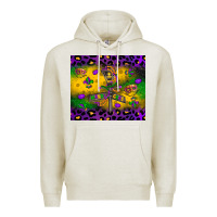 Oatmeal Heather mardi gras street lights Premium Hoodie - LillyAllenDesigns