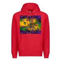 Red mardi gras street lights Premium Hoodie - LillyAllenDesigns