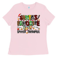 Bubblegum Pink santas favorite speech therapist Ladies Tee - AdoDesignShop