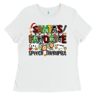 White santas favorite speech therapist Ladies Tee - AdoDesignShop