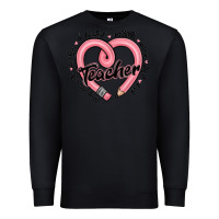 Black valentine's day pencil heart teacher quotes Premium Sweatshirt - MaliasSmallBusiness