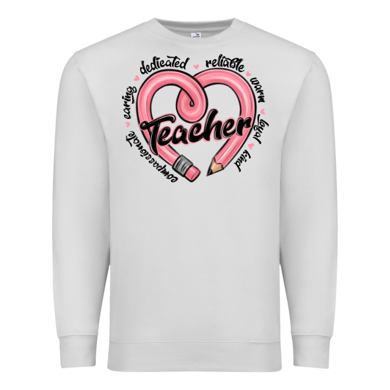 Valentine's Day Pencil Heart Teacher Quotes Premium Sweatshirt by MaliasSmallBusiness | Teevron