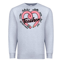 Heather Grey valentine's day pencil heart teacher quotes Premium Sweatshirt - MaliasSmallBusiness