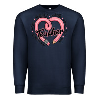 Navy valentine's day pencil heart teacher quotes Premium Sweatshirt - MaliasSmallBusiness