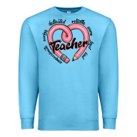 Ocean Blue valentine's day pencil heart teacher quotes Premium Sweatshirt - MaliasSmallBusiness