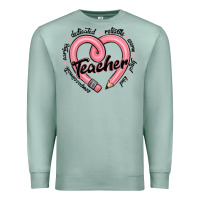 Seafoam valentine's day pencil heart teacher quotes Premium Sweatshirt - MaliasSmallBusiness