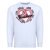 White valentine's day pencil heart teacher quotes Premium Sweatshirt - MaliasSmallBusiness