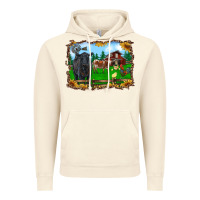 Vintage Artic western barnyard black angus cattle longhorn rooster and chicks Vintage Hoodie - RanaPortraitStore