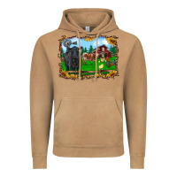 Vintage Camel western barnyard black angus cattle longhorn rooster and chicks Vintage Hoodie - RanaPortraitStore