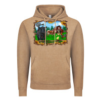 Vintage Coffee western barnyard black angus cattle longhorn rooster and chicks Vintage Hoodie - RanaPortraitStore