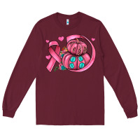Burgundy cancer ribbon pumpkins Long Sleeve Tee - JahusDesignShop