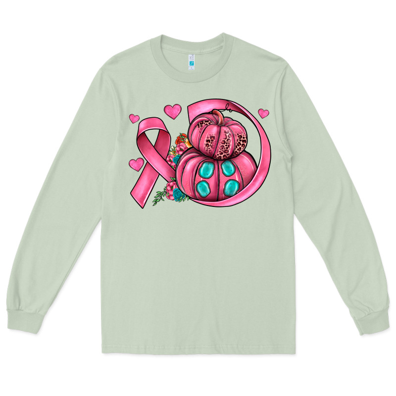 Cancer Ribbon Pumpkins Long Sleeve Tee by JahusDesignShop | Teevron