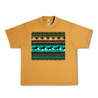 Peanut Butter turquoise horse and bullskull aztec  pattern Urban Heavy Tee - BarkalooDesign