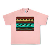 Salmon turquoise horse and bullskull aztec  pattern Urban Heavy Tee - BarkalooDesign