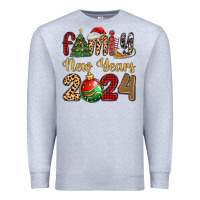 Heather Grey family new years 2024 Premium Sweatshirt - MaliasSmallBusiness