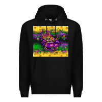 Black mardi gras lips Premium Hoodie - LillyAllenDesigns