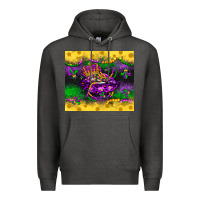 Charcoal Heather mardi gras lips Premium Hoodie - LillyAllenDesigns
