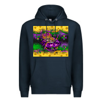 Navy mardi gras lips Premium Hoodie - LillyAllenDesigns