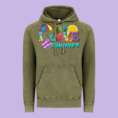 I Love Summer Vintage Hoodie Designed By Texasbilliewilder