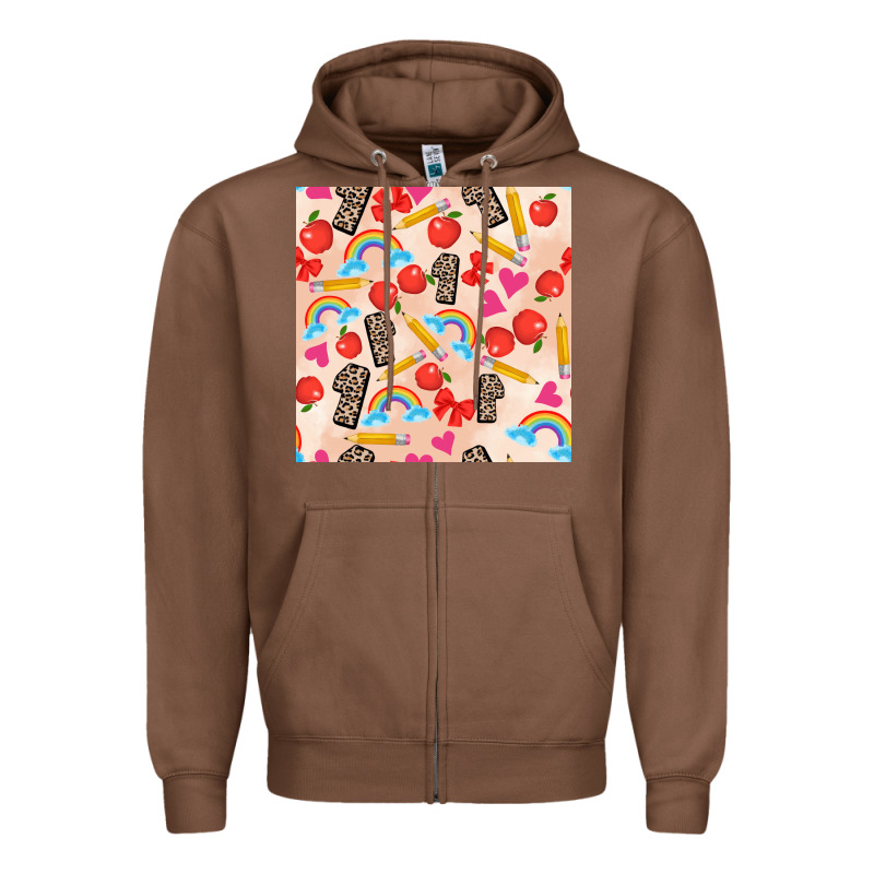 Back To School Seamless Pattern 1 (3600x3600) Zipper Hoodie by AdoDesignShop | Teevron