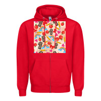 Red back to school seamless pattern 1 (3600x3600) Zipper Hoodie - AdoDesignShop