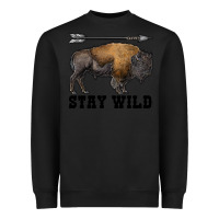 Black stay wild bison Heavyweight Sweatshirt - RanaPortraitStore