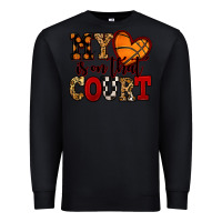 Black my heart is on that court basketball red and black Premium Sweatshirt - NancyCooperArtShop