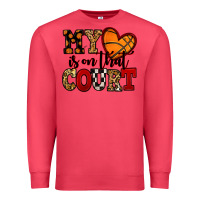 Cardinal my heart is on that court basketball red and black Premium Sweatshirt - NancyCooperArtShop
