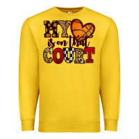 Lemon my heart is on that court basketball red and black Premium Sweatshirt - NancyCooperArtShop