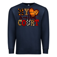 Navy my heart is on that court basketball red and black Premium Sweatshirt - NancyCooperArtShop