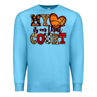 My Heart Is On That Court Basketball Red And Black Premium Sweatshirt | Teevron