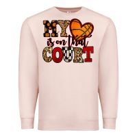 Pale Pink my heart is on that court basketball red and black Premium Sweatshirt - NancyCooperArtShop